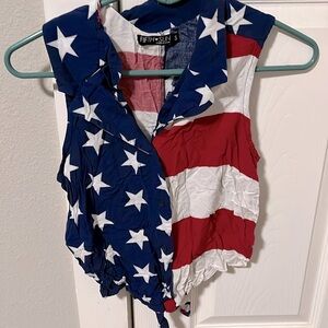 Fifth Sun 4th of July American Flag Halter Top